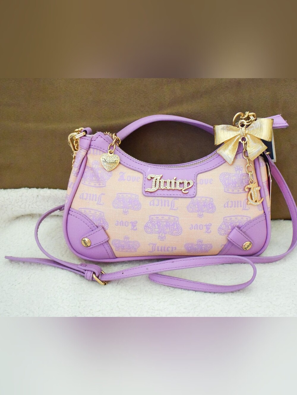 *Juicy Couture* Vintage Couture in Pink Diamond Purple Shoulder Bag-NEW! - $89!